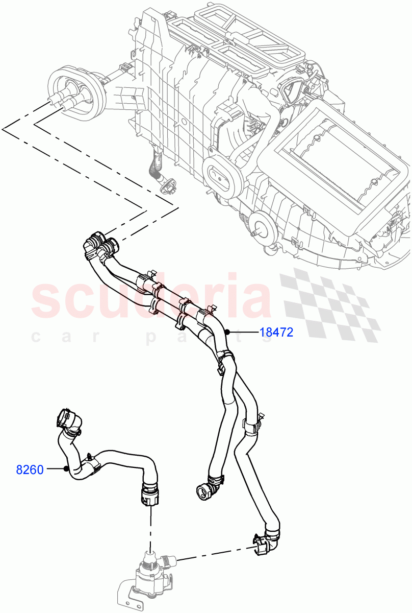 Heater Hoses(2.0L AJ21D4 Diesel Mid,With Ptc Heater,Less Heater)((V)FROMMA000001) of Land Rover Land Rover Range Rover Velar (2017+) [3.0 DOHC GDI SC V6 Petrol]