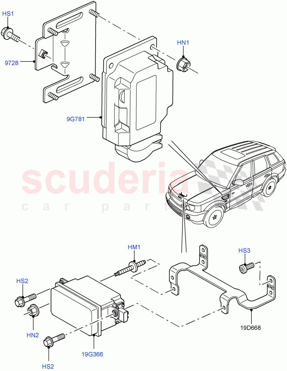 Speed Control(Lion Diesel 2.7 V6 (140KW),With Adaptive Speed Control)((V)TO9A999999) of Land Rover Land Rover Range Rover Sport (2005-2009) [2.7 Diesel V6]