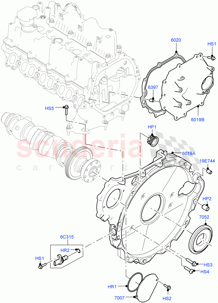 Timing Gear Covers(Nitra Plant Build)(2.0L I4 DSL MID DOHC AJ200,2.0L I4 DSL HIGH DOHC AJ200)((V)FROMK2000001) of Land Rover Land Rover Discovery 5 (2017+) [2.0 Turbo Diesel]