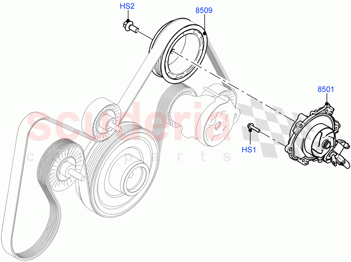 Water Pump(2.0L AJ20D4 Diesel Mid PTA,Itatiaia (Brazil),Less Electric Engine Battery)((V)FROMLT000001) of Land Rover Land Rover Discovery Sport (2015+) [2.0 Turbo Diesel]