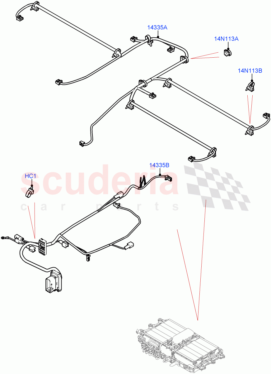 Hybrid Electrical Modules (Traction Battery Internal Wiring) (Changsu (China), Electric Engine Battery-PHEV) ((V) FROMMG575835) of Land Rover Land Rover Range Rover Evoque (2019+) [2.0 Turbo Diesel]
