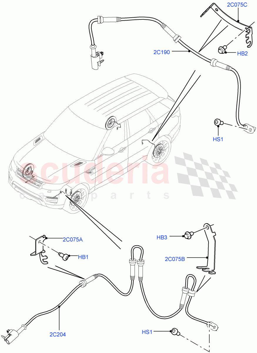 Anti-Lock Braking System (ABS/Speed Sensor) of Land Rover Land Rover Range Rover Sport (2014+) [3.0 I6 Turbo Petrol AJ20P6]