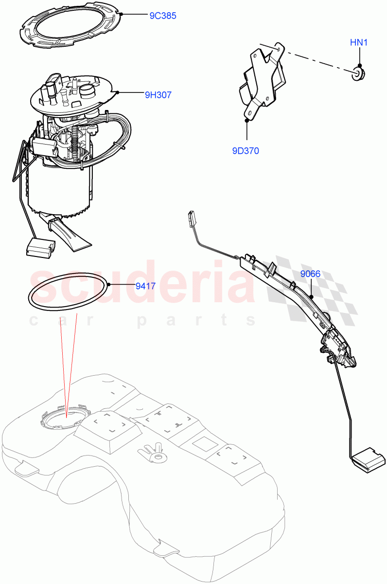 Fuel Pump And Sender Unit(2.0L AJ20P4 Petrol Mid PTA,Halewood (UK),2.0L AJ20P4 Petrol E100 PTA,2.0L AJ20P4 Petrol High PTA)((V)FROMLH000001) of Land Rover Land Rover Discovery Sport (2015+) [2.0 Turbo Petrol AJ200P]