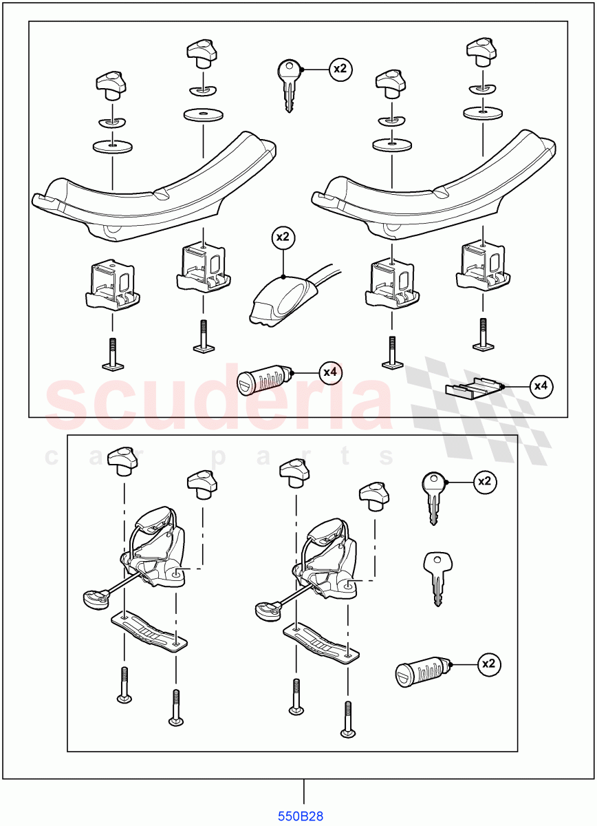 Accessory Roof Rack Mounting Kits (Canoe Carrier) ((V) FROMAA000001) of Land Rover Land Rover Discovery 4 (2010-2016) [4.0 Petrol V6]