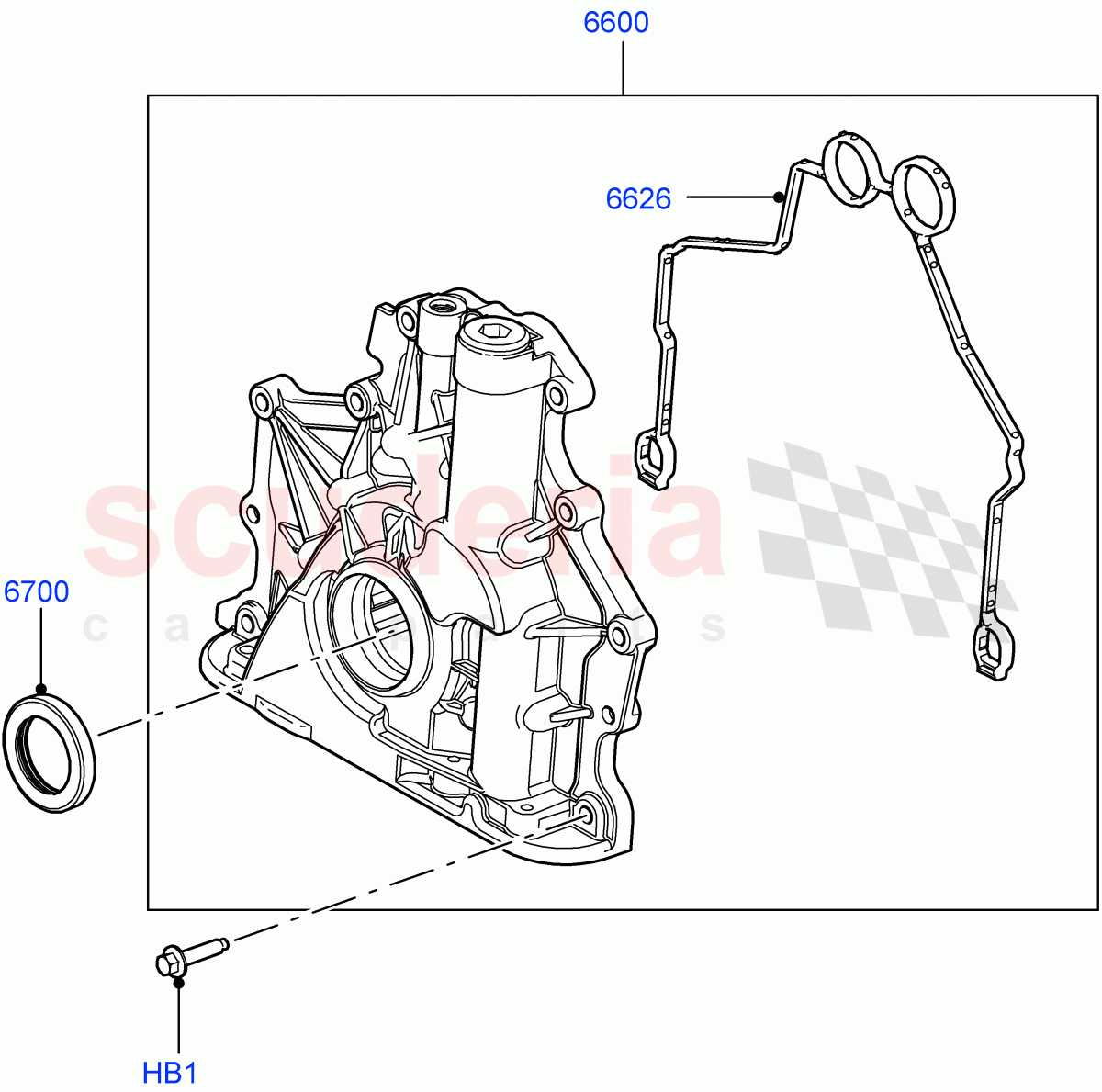 Oil Pump(3.6L V8 32V DOHC EFi Diesel Lion)((V)FROM7A000001,(V)TO9A999999) of Land Rover Land Rover Range Rover Sport (2005-2009) [3.6 V8 32V DOHC EFI Diesel]