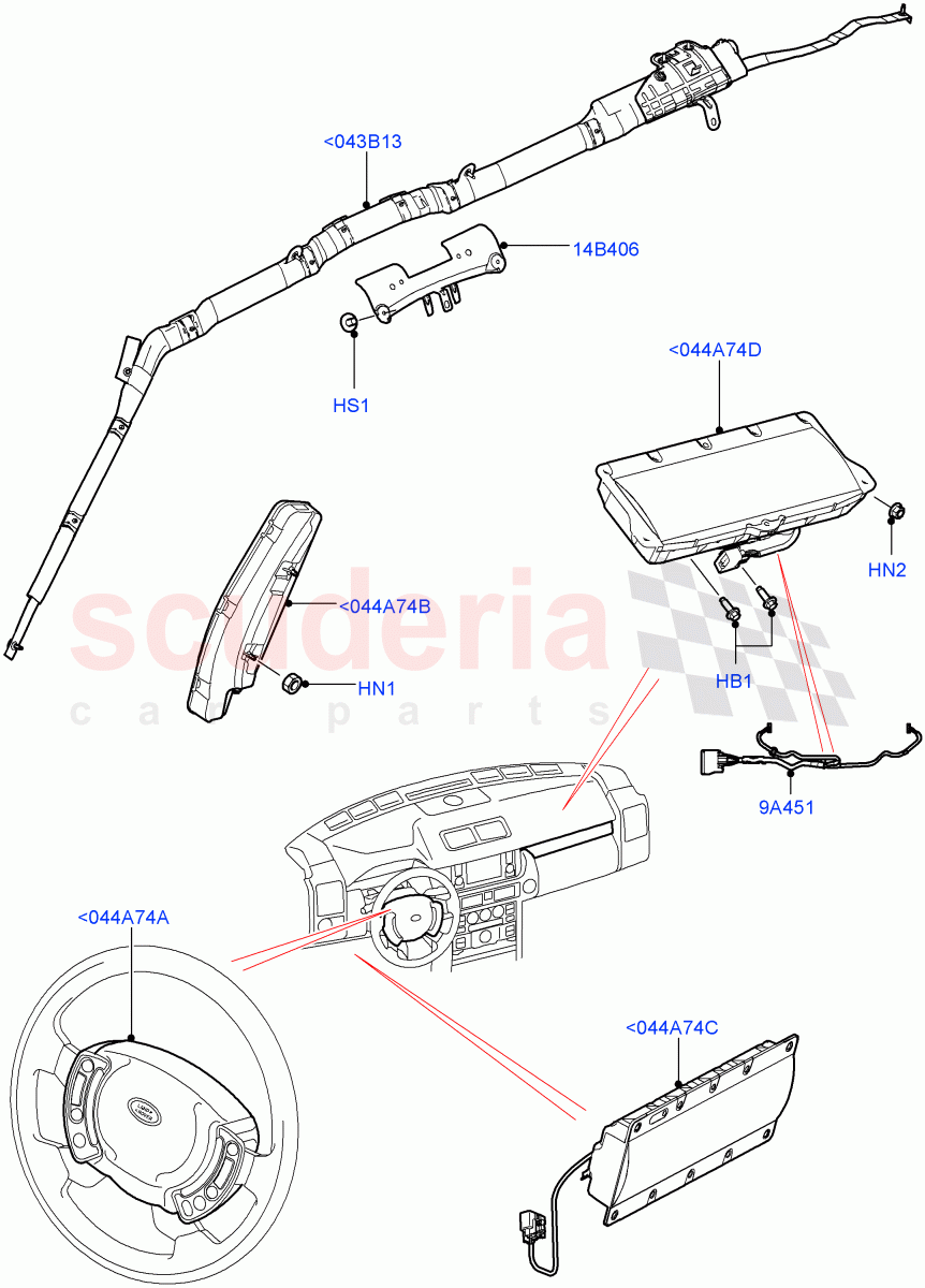 Airbag System(Airbag Modules)(Less Armoured)((V)FROMAA000001) of Land Rover Land Rover Range Rover (2010-2012) [4.4 DOHC Diesel V8 DITC]