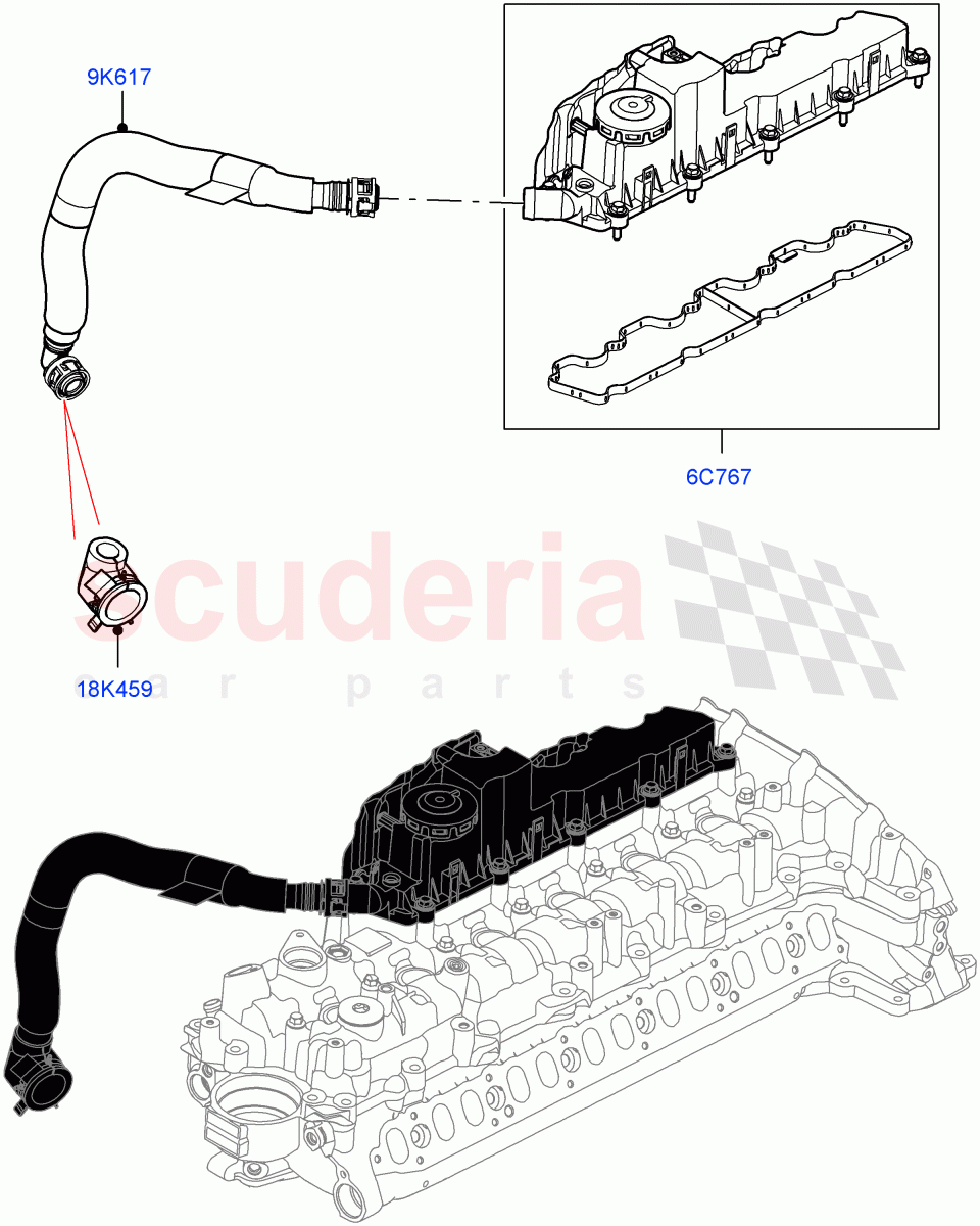 Emission Control - Crankcase(3.0L AJ20D6 Diesel High) of Land Rover Land Rover Range Rover (2022+) [3.0 I6 Turbo Diesel AJ20D6]