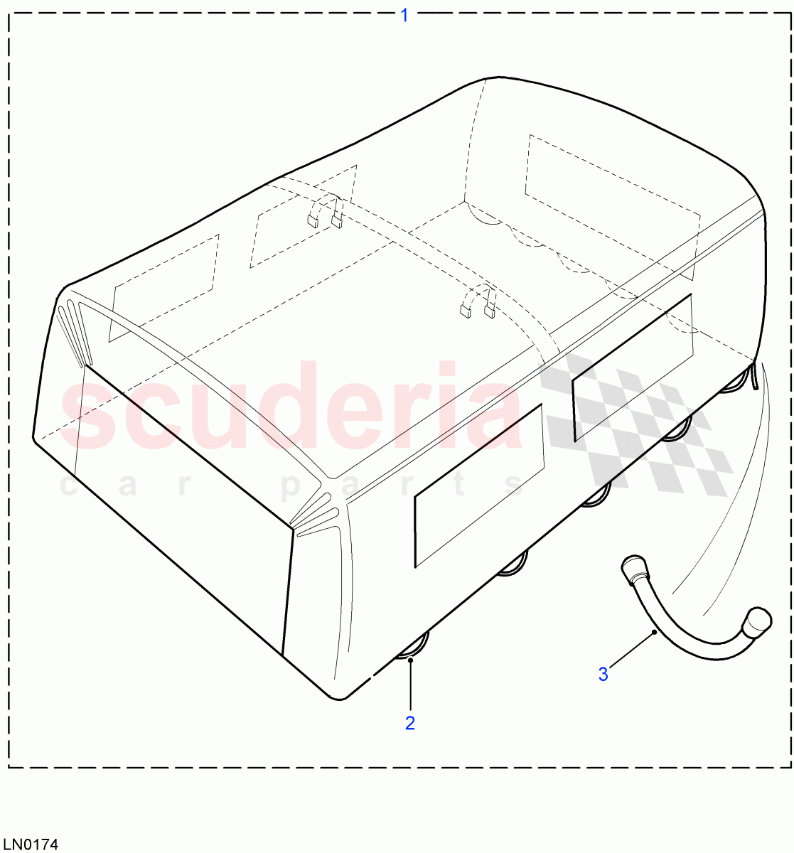 Hood Assembly - PVC(Pick Up,110" Wheelbase)((V)FROM7A000001) of Land Rover Land Rover Defender (2007-2016)