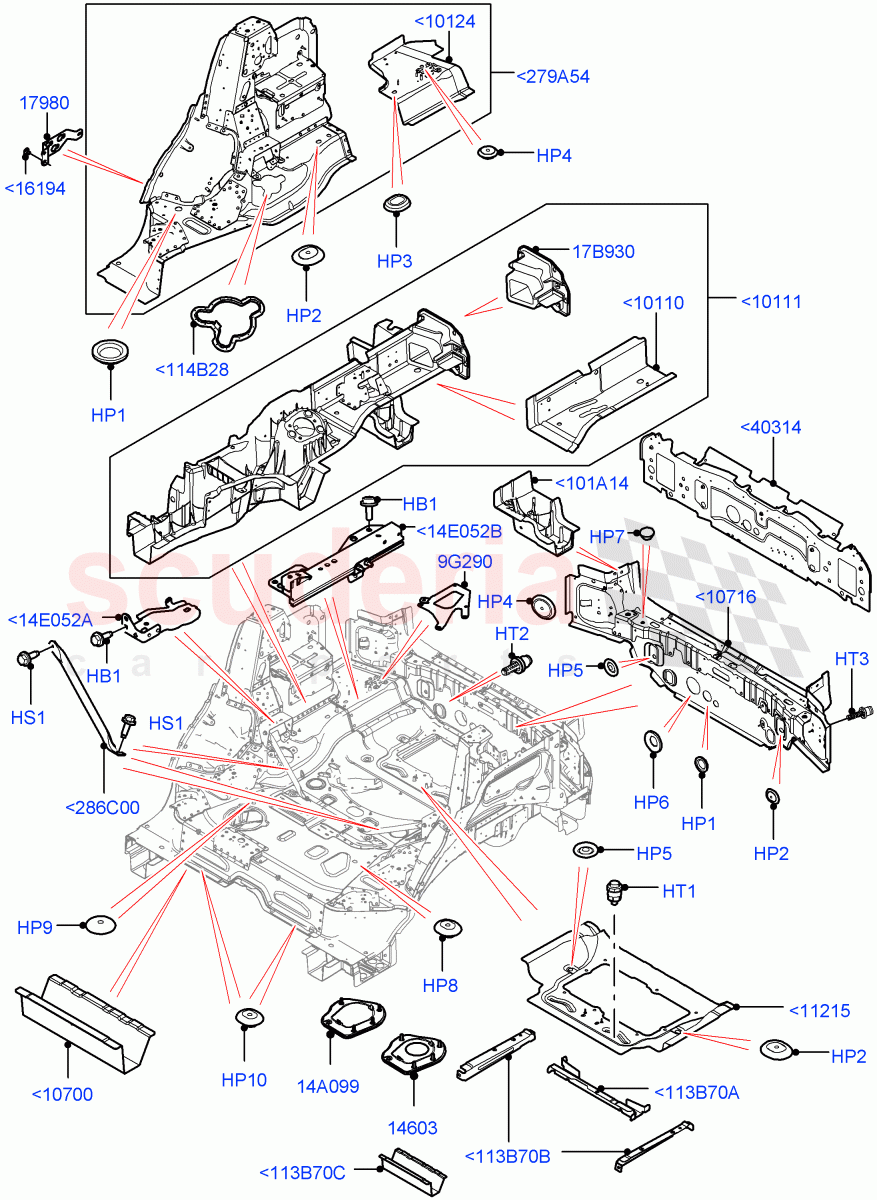 Floor Pan - Centre And Rear of Land Rover Land Rover Range Rover Sport (2014+) [3.0 I6 Turbo Petrol AJ20P6]