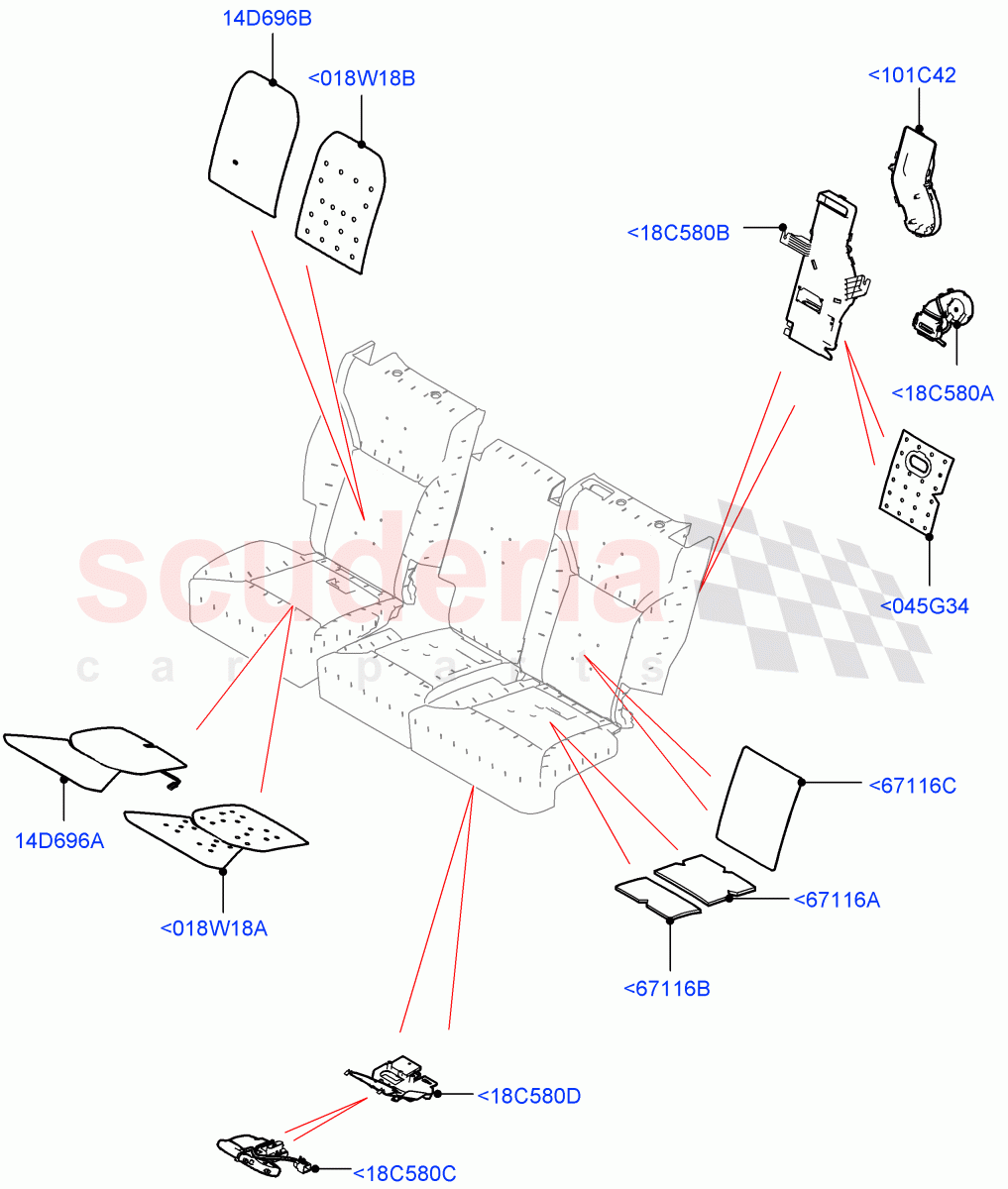 Rear Seat Pads/Valances & Heating(Heating)(60/40 Load Through With Slide) of Land Rover Land Rover Defender (2020+) [3.0 I6 Turbo Petrol AJ20P6]