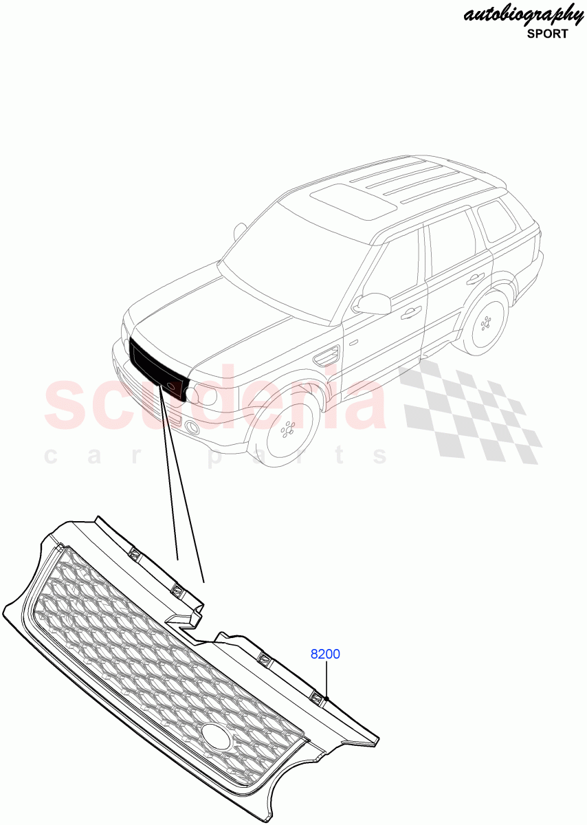 Radiator Grille And Front Bumper(Autobiography Sales Badge)((V)FROMAA000001) of Land Rover Land Rover Range Rover Sport (2010-2013) [5.0 OHC SGDI SC V8 Petrol]