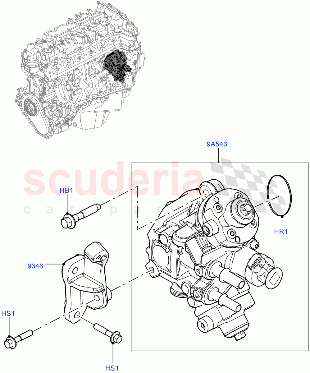Fuel Injection Pump - Diesel (Nitra Plant Build) (3.0L AJ20D6 Diesel High) ((V) FROMM2000001) of Land Rover Land Rover Discovery 5 (2017+) [3.0 I6 Turbo Diesel AJ20D6]