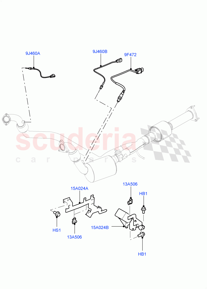 Exhaust Sensors And Modules (3.0 V6 Diesel, Euro Stage 4 Emissions) ((V) FROMAA000001) of Land Rover Land Rover Range Rover Sport (2010-2013) [3.0 Diesel 24V DOHC TC]