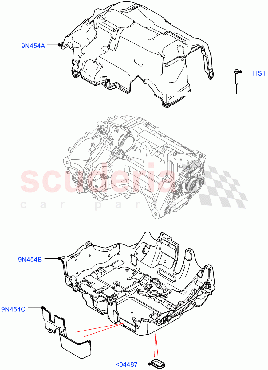 Rear Electric Drive Unit (Heatshields) (1.5L AJ20P3 Petrol High PHEV, Halewood (UK), All Wheel Drive) ((V) FROMLH000001) of Land Rover Land Rover Range Rover Evoque (2019+) [2.0 Turbo Diesel AJ21D4]