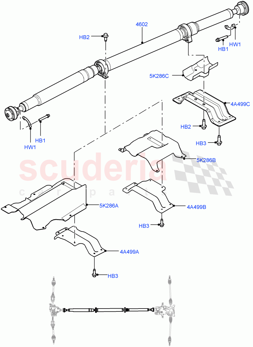 Drive Shaft - Rear Axle Drive (Propshaft) (Halewood (UK), Dynamic Driveline) ((V) FROMGH000001) of Land Rover Land Rover Range Rover Evoque (2012-2018) [2.0 Turbo Diesel]