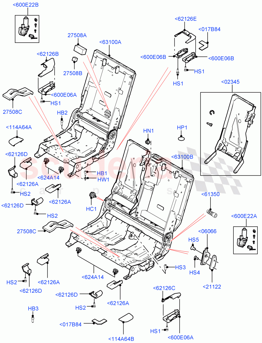 Rear Seat Base of Land Rover Land Rover Range Rover Sport (2014+) [2.0 Turbo Petrol AJ200P]