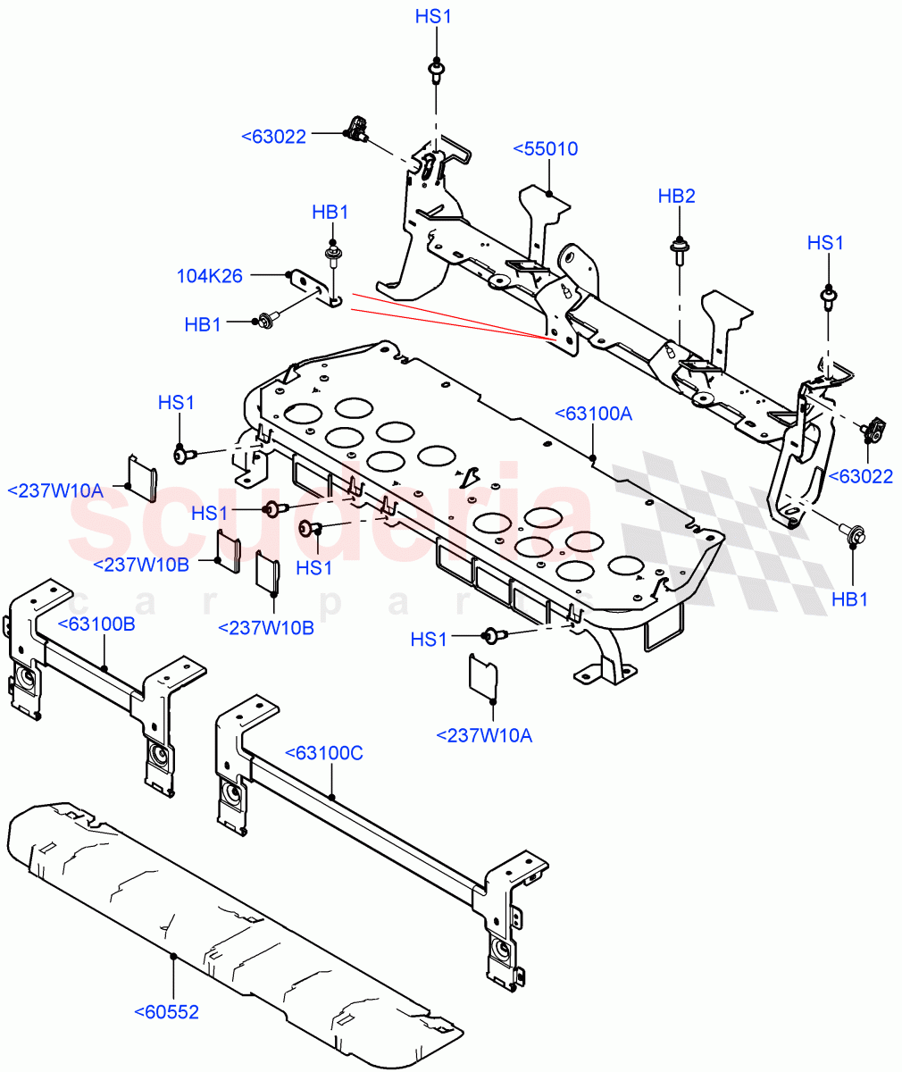 Rear Seat Base(With 40/20/40 Split Fold Rear Seat) of Land Rover Land Rover Defender (2020+) [5.0 OHC SGDI SC V8 Petrol]