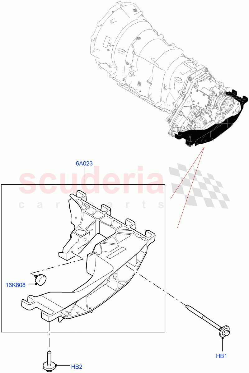 Transmission Mounting(3.0L AJ20P6 Petrol High)((V)FROMMA000001) of Land Rover Land Rover Range Rover Velar (2017+) [3.0 I6 Turbo Diesel AJ20D6]