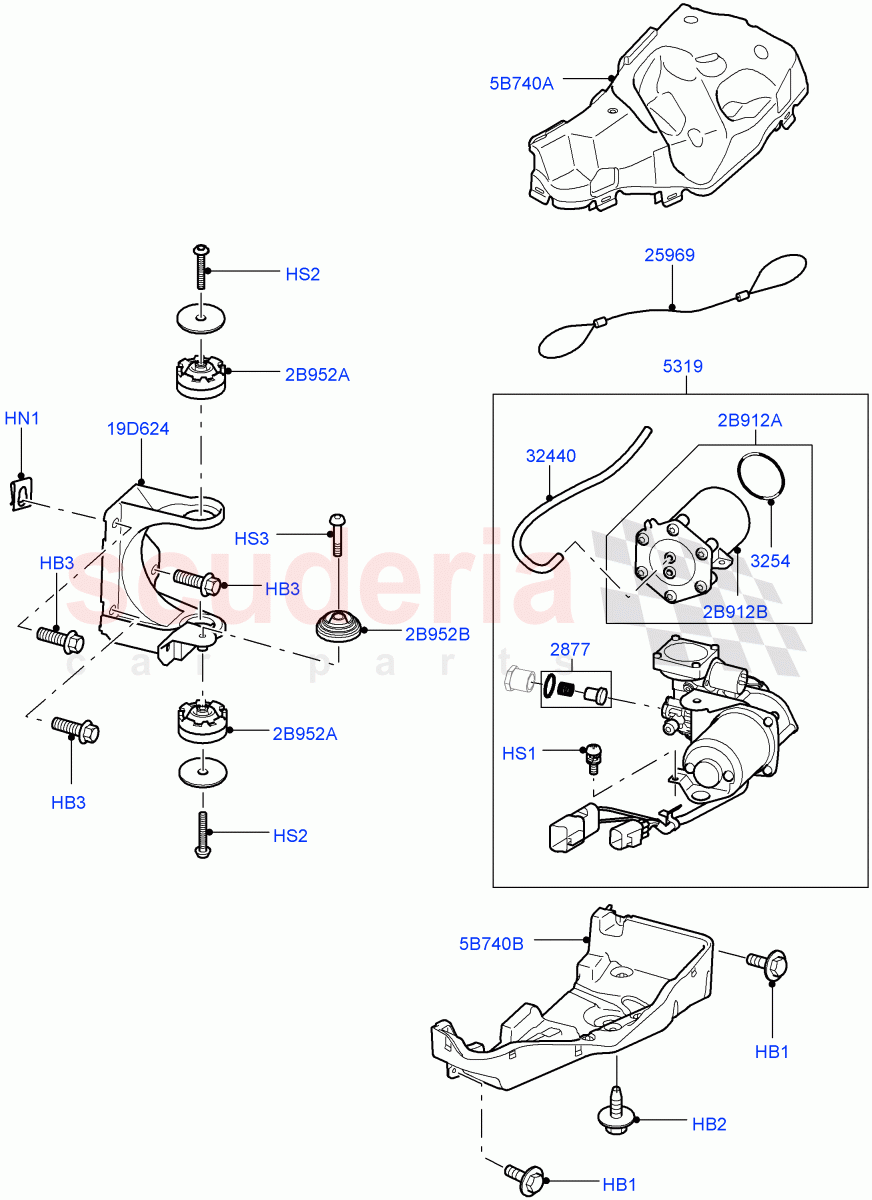 Air Suspension Compressor And Lines ('Hitachi' Compressor) ((V) FROMCA725269, (V) TODA768699) of Land Rover Land Rover Range Rover Sport (2010-2013) [5.0 OHC SGDI SC V8 Petrol]