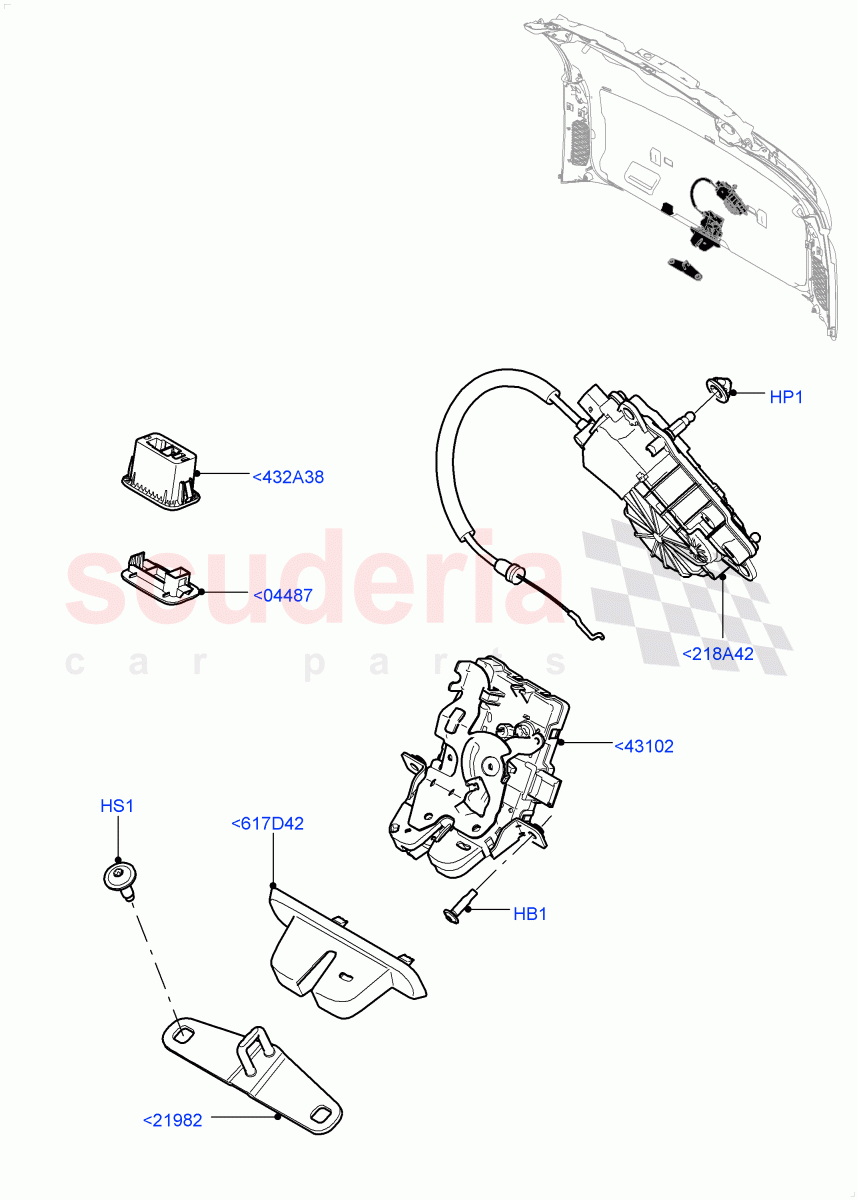 Luggage Compt/Tailgte Lock Controls(Solihull Plant Build)((V)FROMHA000001) of Land Rover Land Rover Discovery 5 (2017+) [3.0 Diesel 24V DOHC TC]