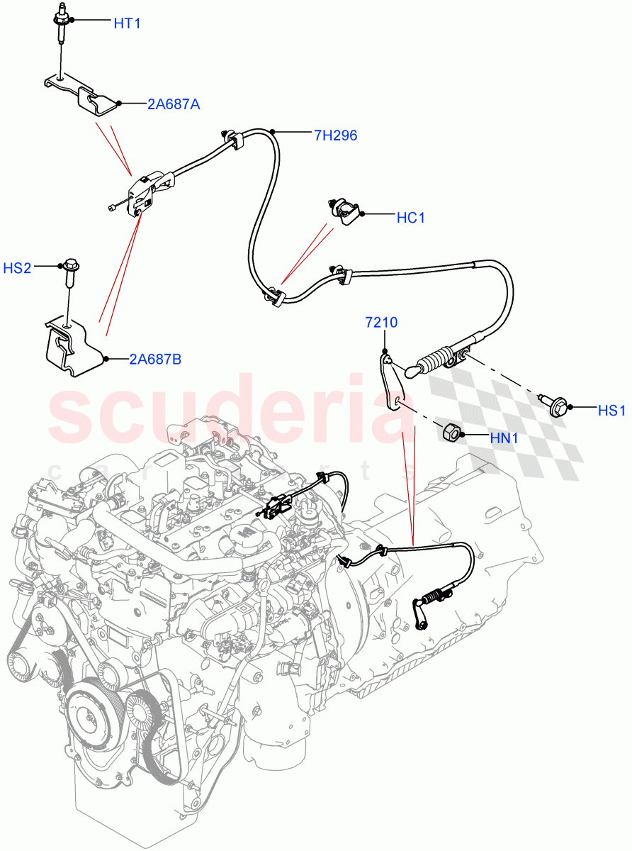 Gear Change-Automatic Transmission(2.0L I4 High DOHC AJ200 Petrol,8 Speed Auto Trans ZF 8HP45,2.0L I4 DSL HIGH DOHC AJ200,2.0L I4 DSL MID DOHC AJ200,2.0L I4 Mid DOHC AJ200 Petrol)((V)FROMMA000001) of Land Rover Land Rover Range Rover Velar (2017+) [2.0 Turbo Petrol AJ200P]