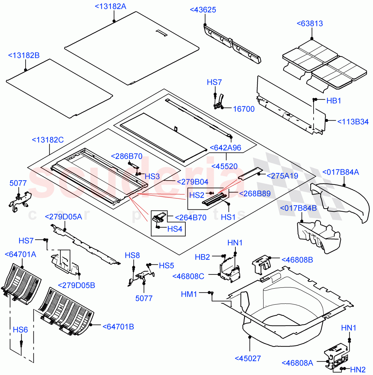 Load Compartment Trim (Floor) (Less 3rd Row Rear Seat) of Land Rover Land Rover Range Rover (2022+) [4.4 V8 Turbo Petrol NC10]