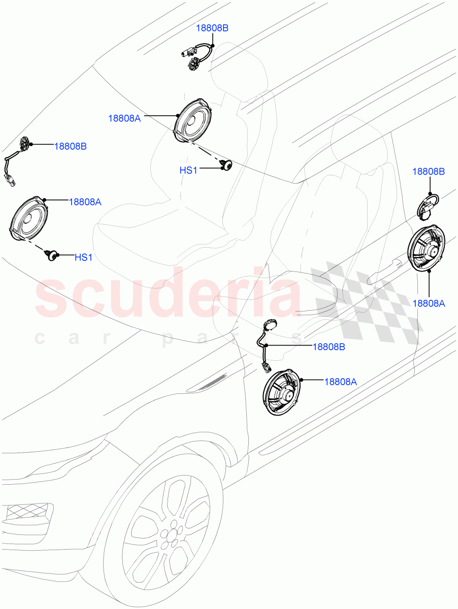 Speakers (Itatiaia (Brazil), Standard Audio (Base)) ((V) FROMGT000001) of Land Rover Land Rover Range Rover Evoque (2012-2018) [2.0 Turbo Petrol AJ200P]