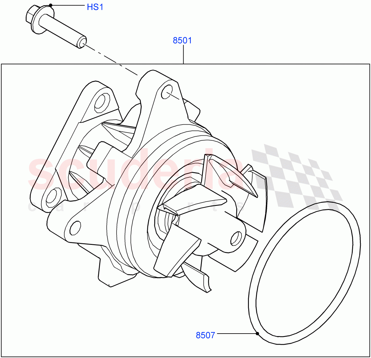 Water Pump(2.0L 16V TIVCT T/C Gen2 Petrol,Halewood (UK),2.0L 16V TIVCT T/C 240PS Petrol) of Land Rover Land Rover Range Rover Evoque (2012-2018) [2.0 Turbo Petrol GTDI]