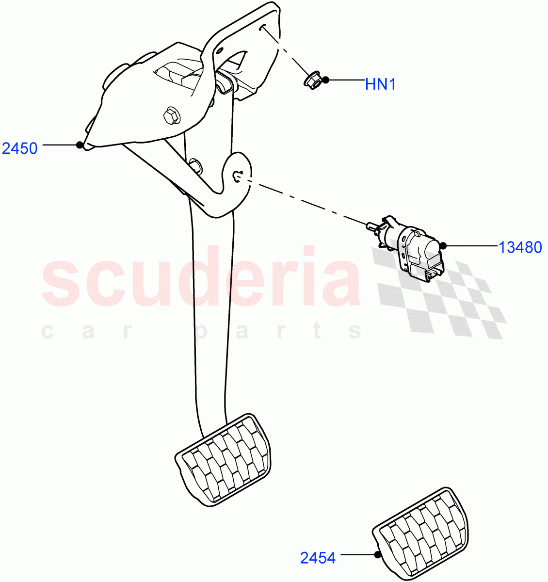 Brake And Clutch Controls((V)TOLA999999) of Land Rover Land Rover Range Rover Velar (2017+) [3.0 I6 Turbo Petrol AJ20P6]