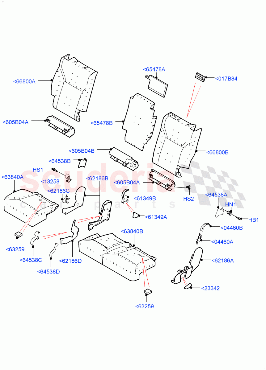 Rear Seat Pads/Valances & Heating(Pads/Valances)(60/40 Load Through With Slide) of Land Rover Land Rover Defender (2020+) [2.0 Turbo Petrol AJ200P]