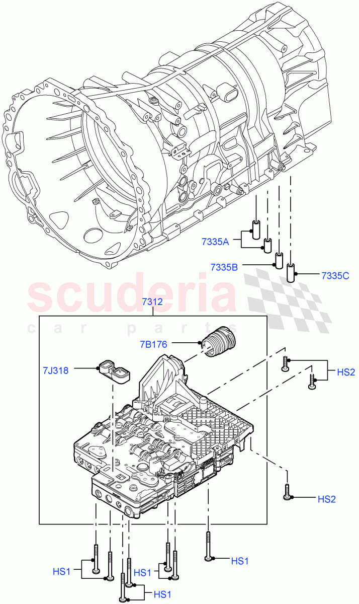 Valve Body - Main Control & Servo's(3.0 V6 Diesel,6 Speed Auto Transmission ZF 6HP28,5.0L OHC SGDI SC V8 Petrol - AJ133,5.0L OHC SGDI NA V8 Petrol - AJ133)((V)FROMAA000001) of Land Rover Land Rover Discovery 4 (2010-2016) [3.0 DOHC GDI SC V6 Petrol]