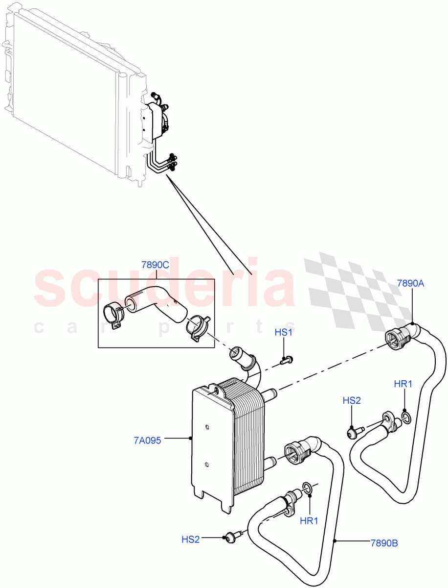Transmission Cooling Systems (2.0L 16V TIVCT T/C 240PS Petrol, 6 Speed Auto AWF21 AWD) of Land Rover Land Rover Range Rover Evoque (2012-2018) [2.0 Turbo Diesel]