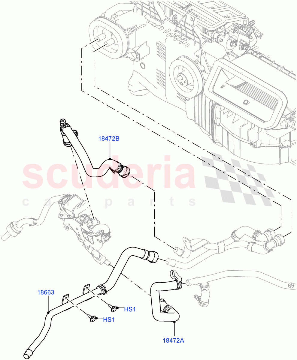 Heater Hoses(Nitra Plant Build)(3.0 V6 D Gen2 Mono Turbo,With Fuel Fired Heater,3.0 V6 D Low MT ROW,3.0 V6 D Gen2 Twin Turbo)((V)FROMK2000001) of Land Rover Land Rover Discovery 5 (2017+) [3.0 Diesel 24V DOHC TC]