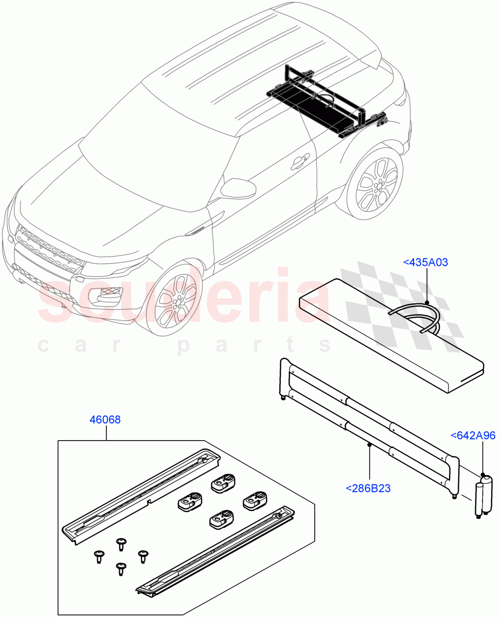 Load Compartment Trim(Halewood (UK),Load Retainer Luggage Rails) of Land Rover Land Rover Range Rover Evoque (2012-2018) [2.0 Turbo Petrol AJ200P]