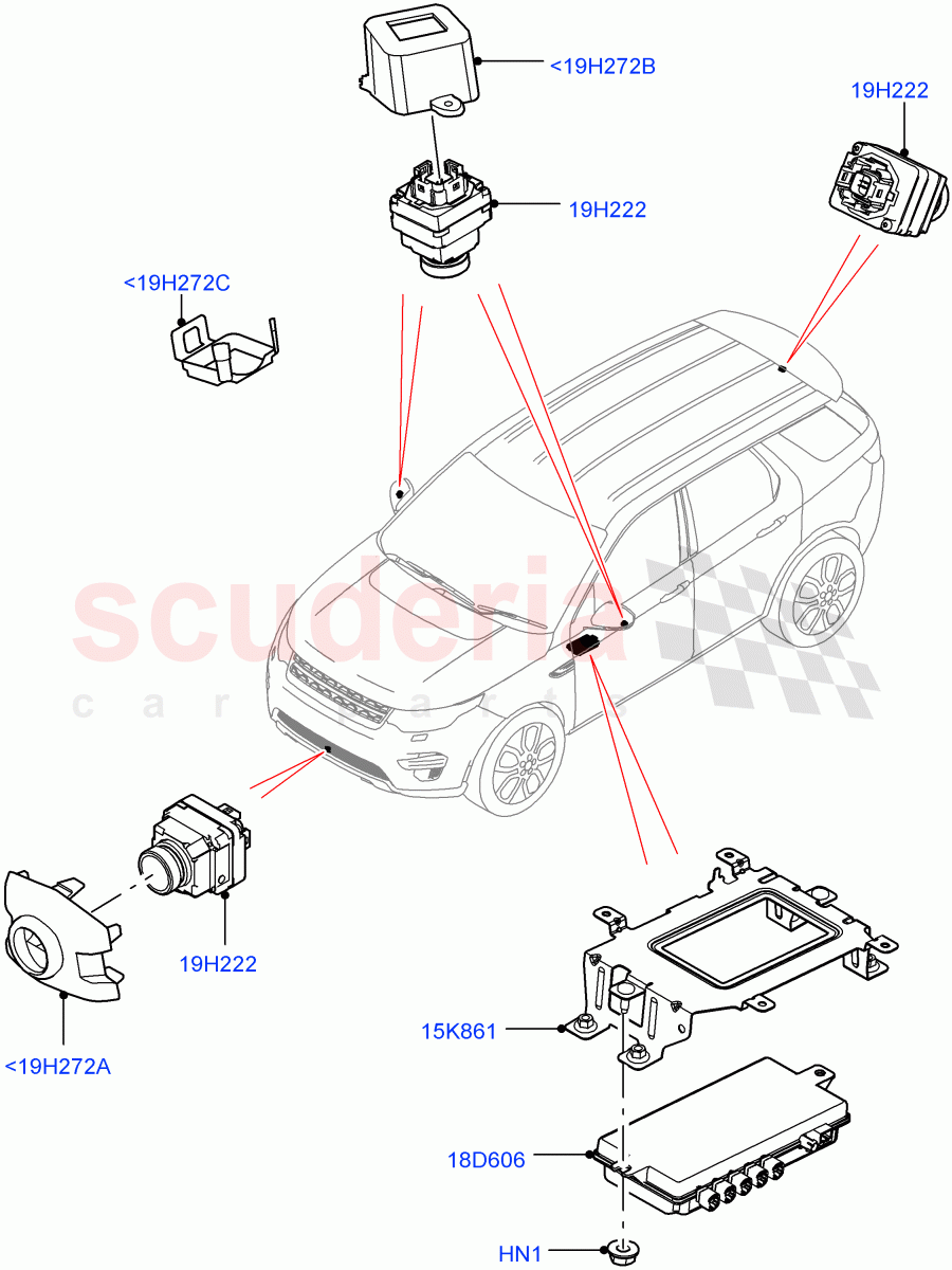 Camera Equipment(Halewood (UK),Surround Camera Sys+Water Wade Aid,Surround Camera System)((V)TOLH999999) of Land Rover Land Rover Discovery Sport (2015+) [2.0 Turbo Diesel]