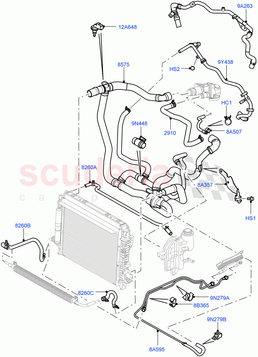 Cooling System Pipes And Hoses(Lion Diesel 2.7 V6 (140KW))((V)FROMAA000001) of Land Rover Land Rover Discovery 4 (2010-2016) [2.7 Diesel V6]