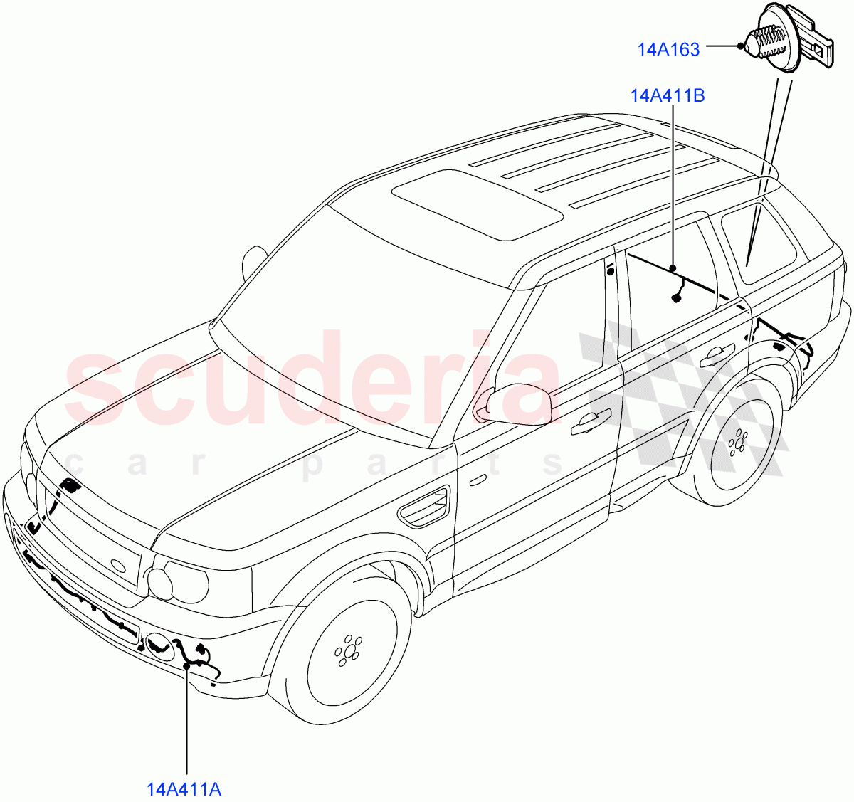 Electrical Wiring - Body And Rear(Bumper)((V)TO9A999999) of Land Rover Land Rover Range Rover Sport (2005-2009) [4.2 Petrol V8 Supercharged]