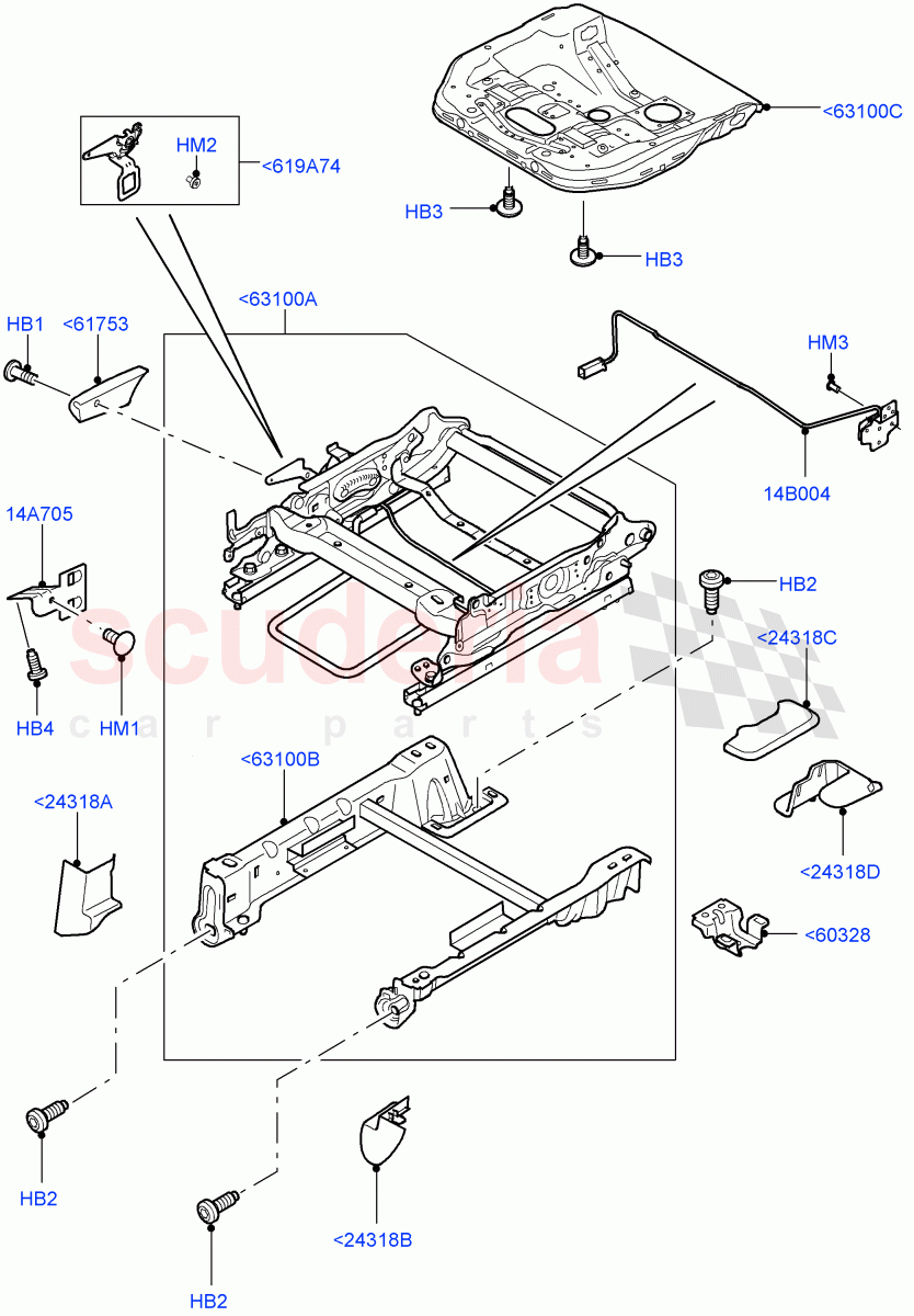 Front Seat Base(Manual Seat)((V)FROMAA000001) of Land Rover Land Rover Discovery 4 (2010-2016) [2.7 Diesel V6]