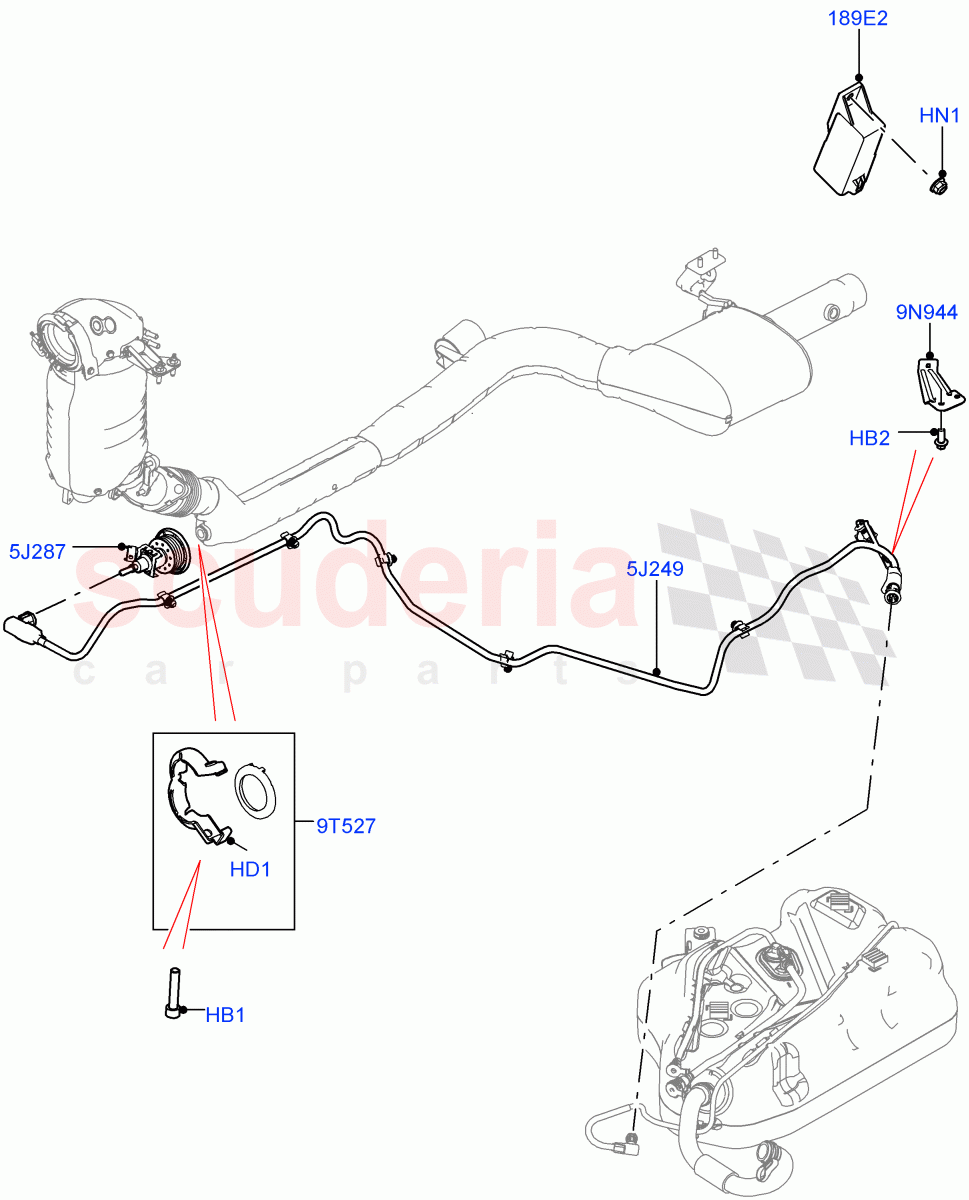 Exhaust Fluid Injection System(Solihull Plant Build, Injector and Control Unit)(2.0L I4 DSL MID DOHC AJ200,With Diesel Exh Fluid Emission Tank,2.0L I4 DSL HIGH DOHC AJ200)((V)FROMHA000001) of Land Rover Land Rover Discovery 5 (2017+) [2.0 Turbo Diesel]