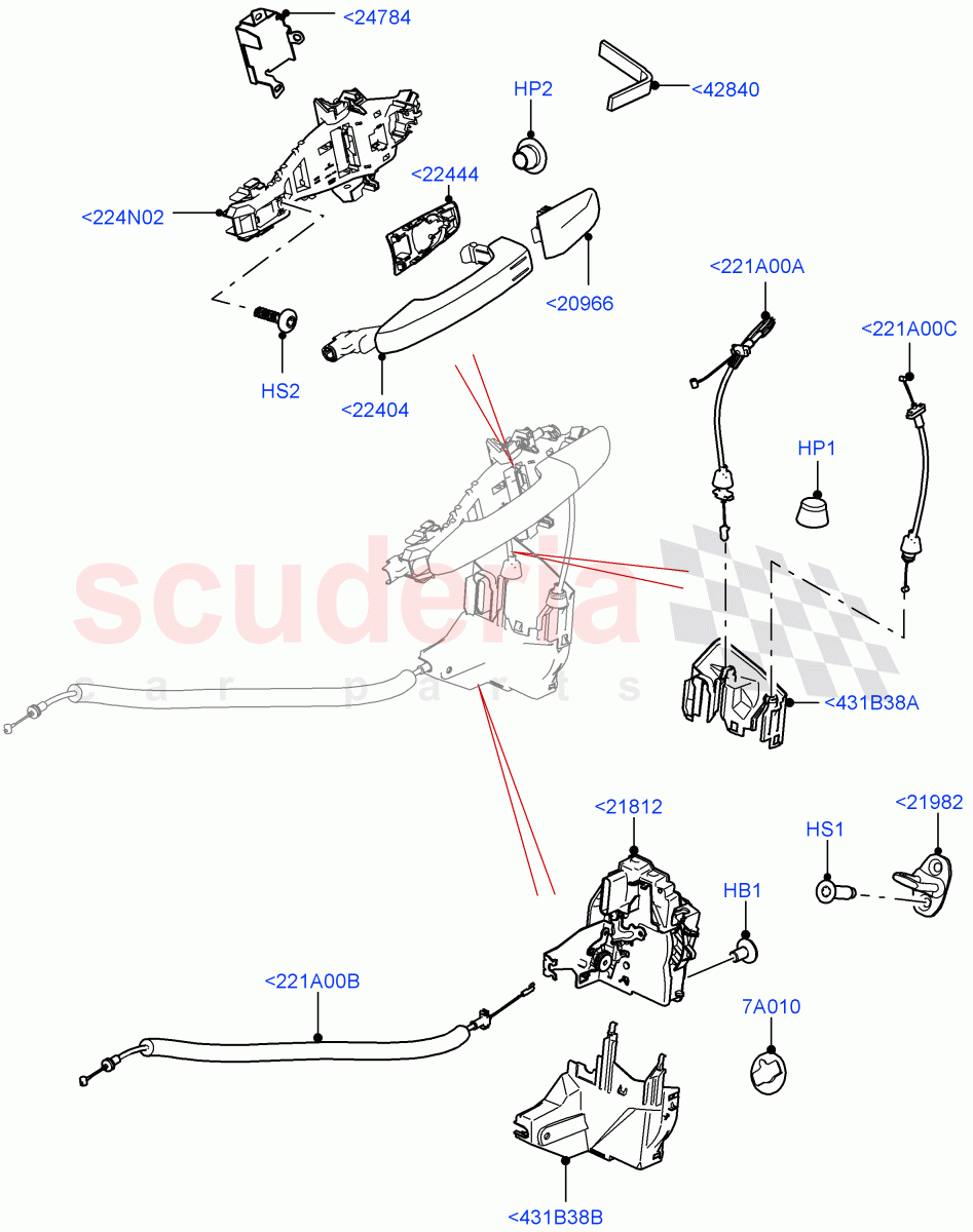Front Door Lock Controls ((V) TON2999999) of Land Rover Land Rover Defender (2020+) [5.0 OHC SGDI SC V8 Petrol]