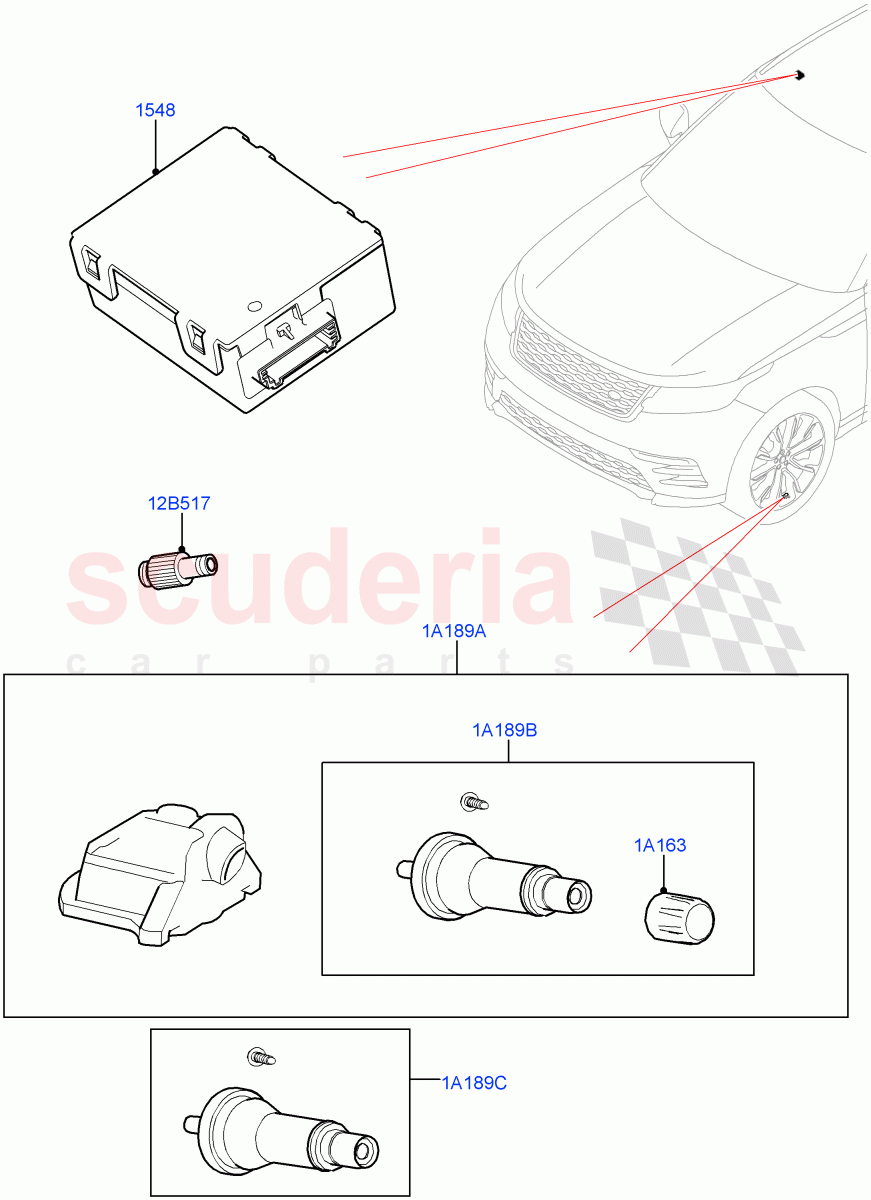 Tyre Pressure Monitor System((V)FROMMA310797) of Land Rover Land Rover Range Rover Velar (2017+) [2.0 Turbo Diesel AJ21D4]