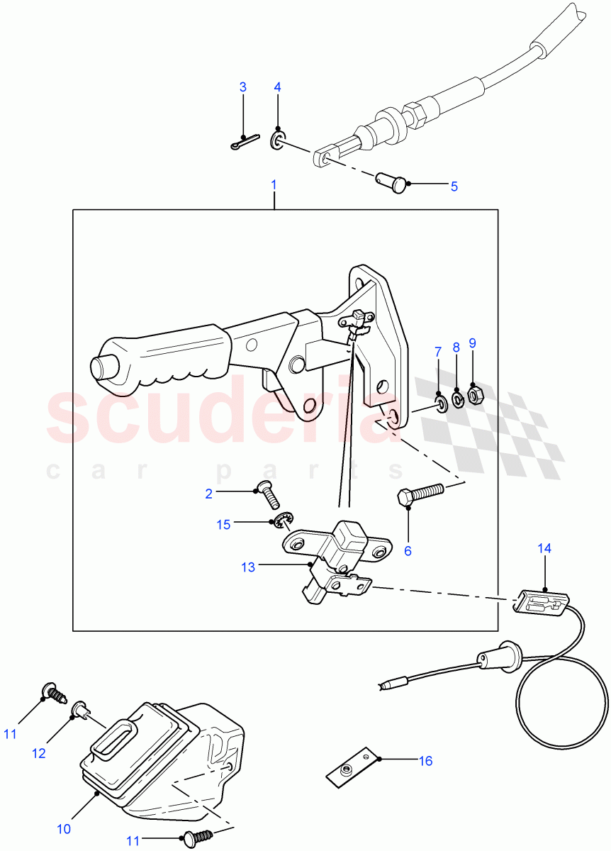 Handbrake Lever((V)FROM7A000001) of Land Rover Land Rover Defender (2007-2016)