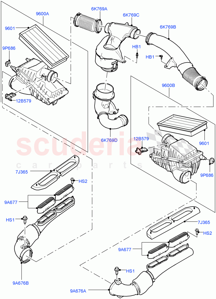 Air Cleaner(3.0L AJ20D6 Diesel High)((V)FROMLA000001) of Land Rover Land Rover Range Rover (2012-2021) [3.0 I6 Turbo Diesel AJ20D6]