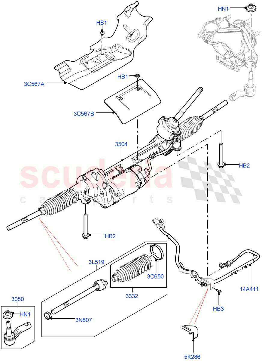 Steering Gear(RHD,Halewood (UK))((V)TOKH999999) of Land Rover Land Rover Discovery Sport (2015+) [2.2 Single Turbo Diesel]