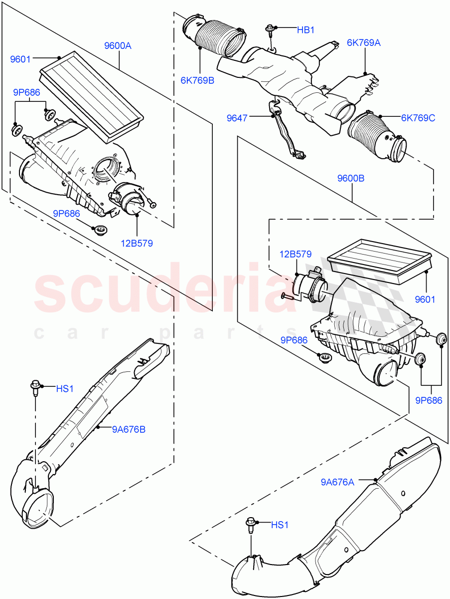 Air Cleaner(Solihull Plant Build)(3.0L DOHC GDI SC V6 PETROL)((V)FROMHA000001) of Land Rover Land Rover Discovery 5 (2017+) [3.0 DOHC GDI SC V6 Petrol]