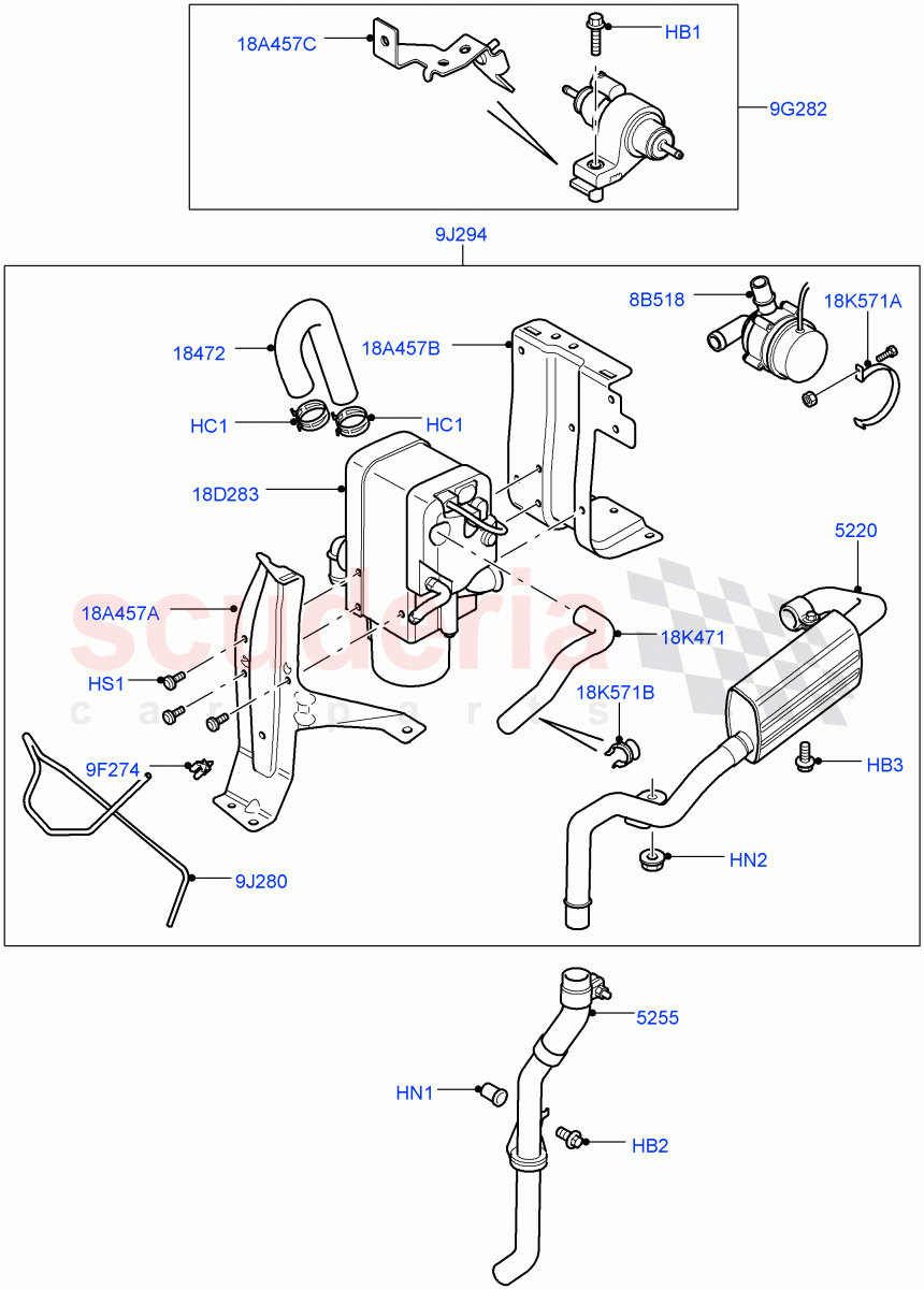 Auxiliary Fuel Fired Pre-Heater(Page B)(With Fuel Fired Heater)((V)FROMAA000001) of Land Rover Land Rover Discovery 4 (2010-2016) [5.0 OHC SGDI NA V8 Petrol]