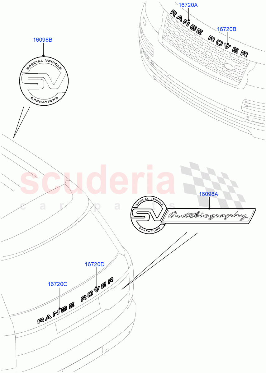 Name Plates(Autobiography Black / SV Autobiography)(Limited Package,Less Version Package)((V)FROMGA000001) of Land Rover Land Rover Range Rover (2012-2021) [2.0 Turbo Petrol GTDI]