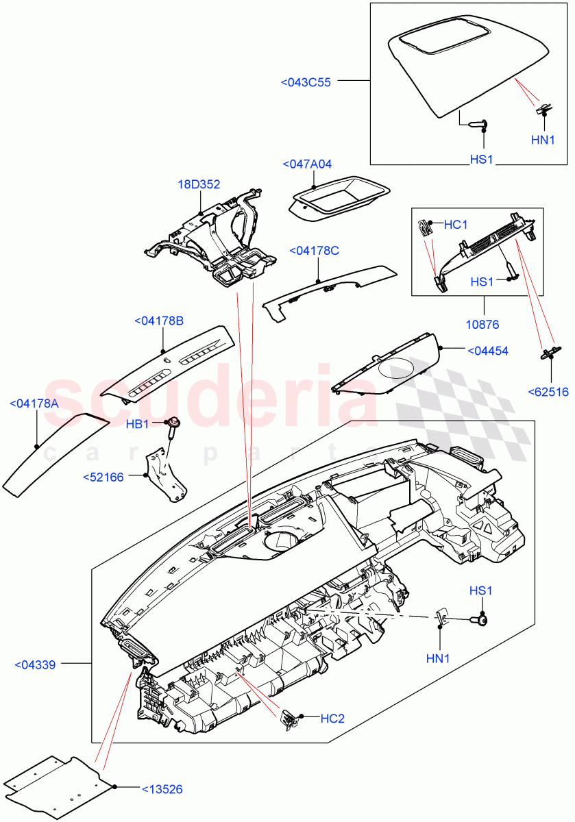 Instrument Panel(External Components, Upper)(Head Up Display) of Land Rover Land Rover Range Rover Velar (2017+) [2.0 Turbo Diesel AJ21D4]