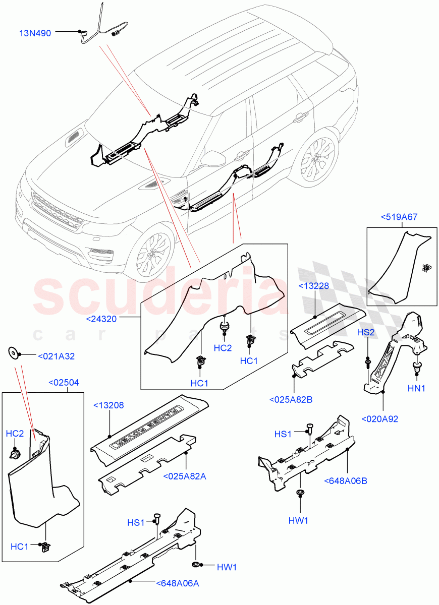 Side Trim (Sill) of Land Rover Land Rover Range Rover Sport (2014+) [5.0 OHC SGDI SC V8 Petrol]