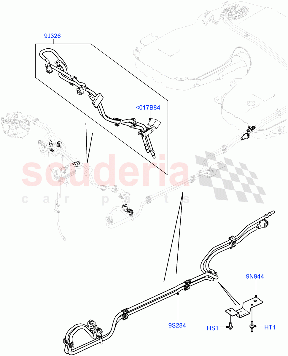 Fuel Lines (Rear) (3.0L 24V V6 Turbo Diesel Std Flow, 3.0L 24V DOHC V6 TC Diesel) of Land Rover Land Rover Range Rover Sport (2014+) [3.0 Diesel 24V DOHC TC]